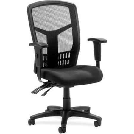 SP RICHARDS Lorell® High-Back Executive Chair, 28-1/2"W x 28-1/2"D x 45"H, Black Fabric Seat/Mesh Back LLR86200